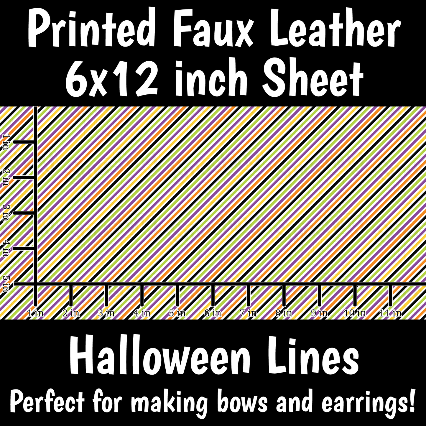 Halloween Lines - Faux Leather Sheet (SHIPS IN 3 BUS DAYS)