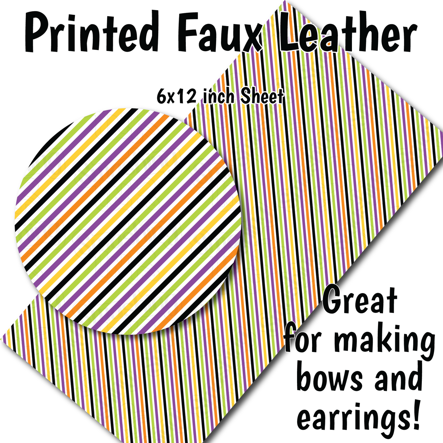 Halloween Lines - Faux Leather Sheet (SHIPS IN 3 BUS DAYS)