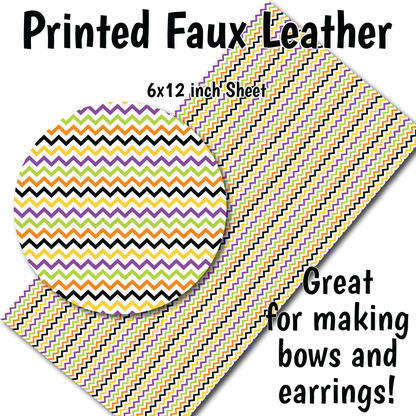 Halloween Chevron - Faux Leather Sheet (SHIPS IN 3 BUS DAYS)