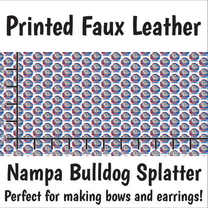 Nampa Bulldog Splatter - Faux Leather Sheet (SHIPS IN 3 BUS DAYS)