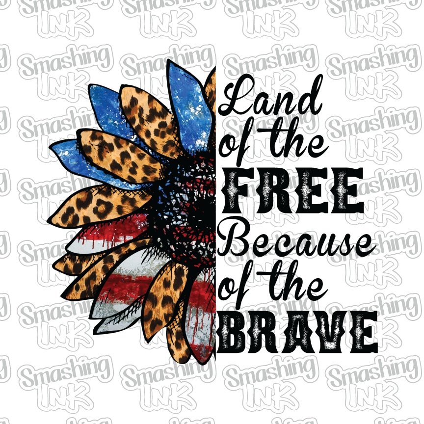 Land Of The Free Sunflower - Heat Transfer | DTF | Sublimation (TAT 3 BUS DAYS) [15C-4HTV]