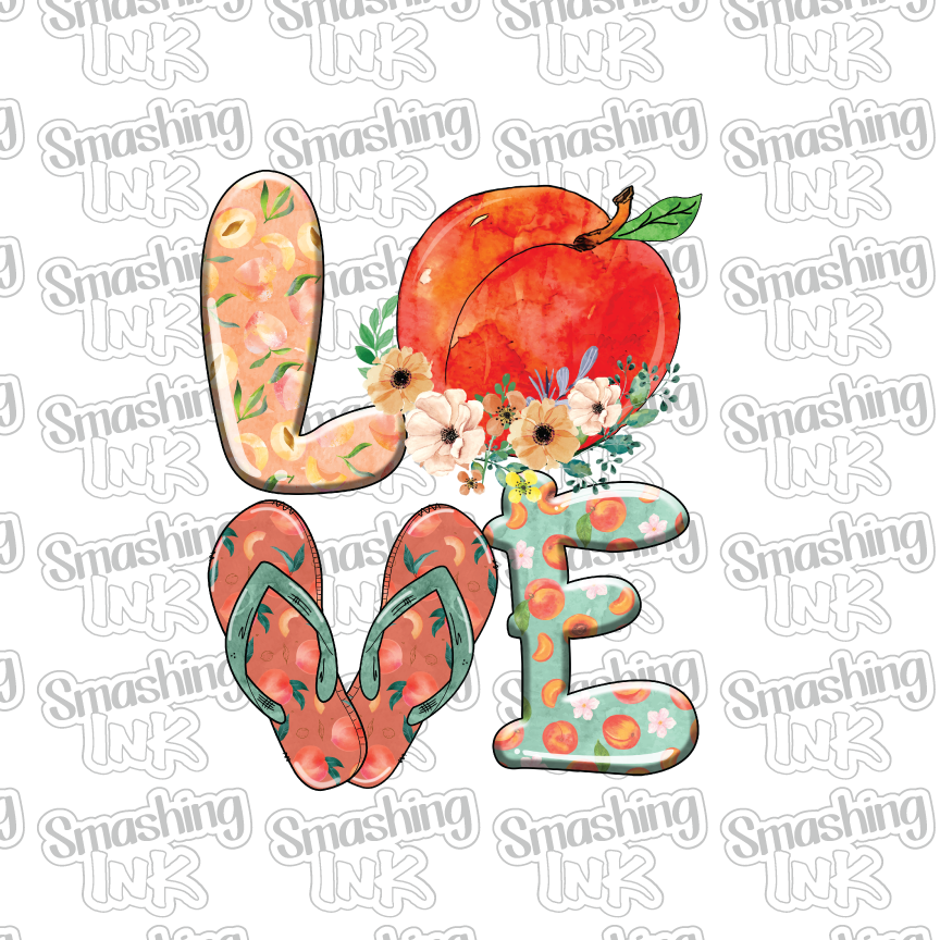 Love Peach - Heat Transfer | DTF | Sublimation (TAT 3 BUS DAYS) [8C-6HTV]