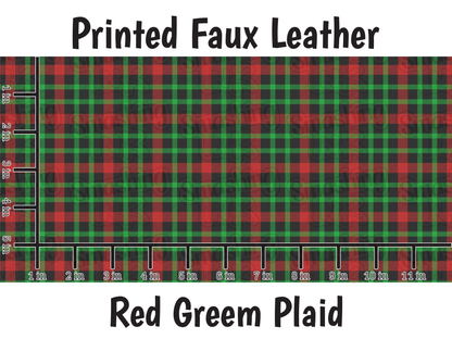 Red Green Plaid - Faux Leather Sheet (SHIPS IN 3 BUS DAYS)