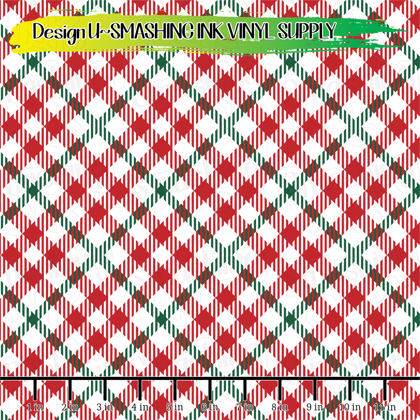 Red Green Plaid ★ Pattern Vinyl | Faux Leather | Sublimation (TAT 3 BUS DAYS)