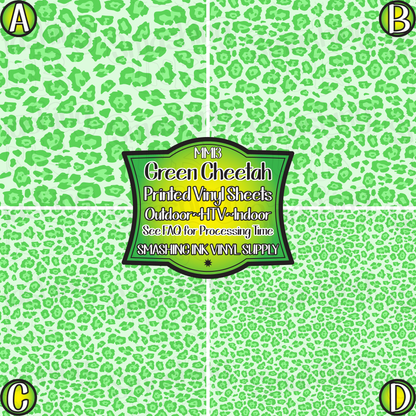 Green Cheetah ★ Pattern Vinyl | Faux Leather | Sublimation (TAT 3 BUS DAYS)