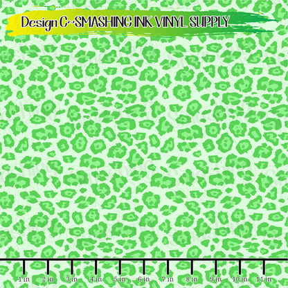 Green Cheetah ★ Pattern Vinyl | Faux Leather | Sublimation (TAT 3 BUS DAYS)