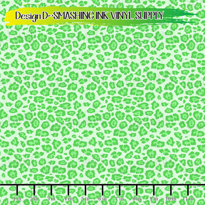 Green Cheetah ★ Pattern Vinyl | Faux Leather | Sublimation (TAT 3 BUS DAYS)