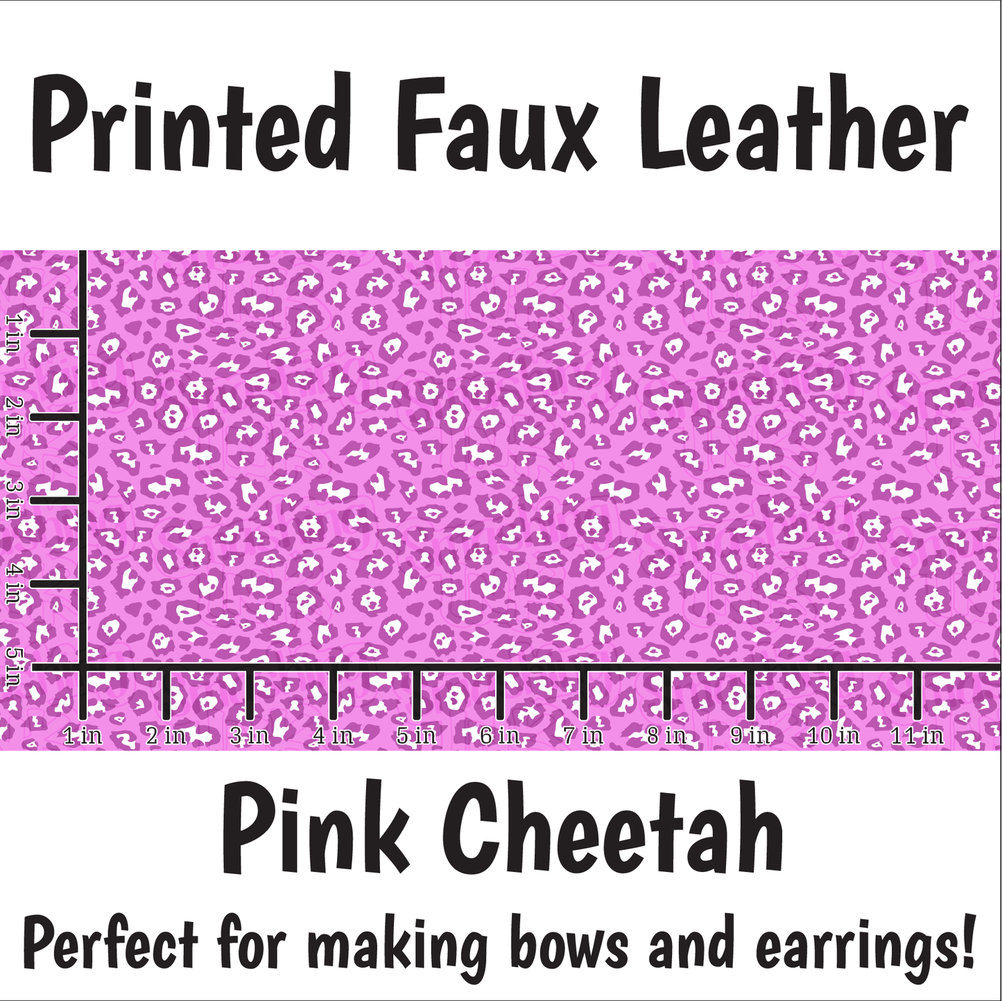 Pink Cheetah - Faux Leather Sheet (SHIPS IN 3 BUS DAYS)