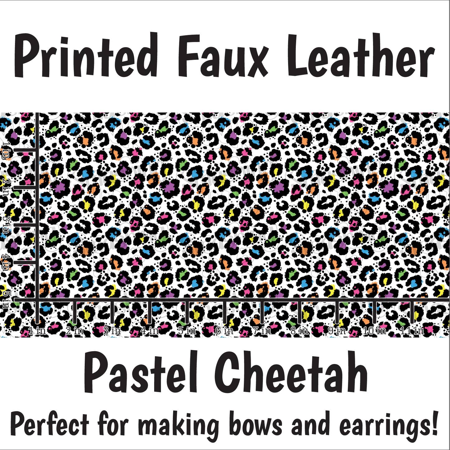 Pastel Cheetah - Faux Leather Sheet (SHIPS IN 3 BUS DAYS)