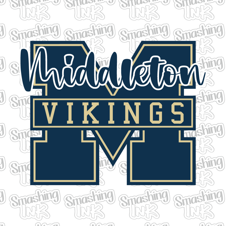 M Middleton Vikings - Heat Transfer | DTF | Sublimation (TAT 3 BUS DAYS) [11H-1HTV]