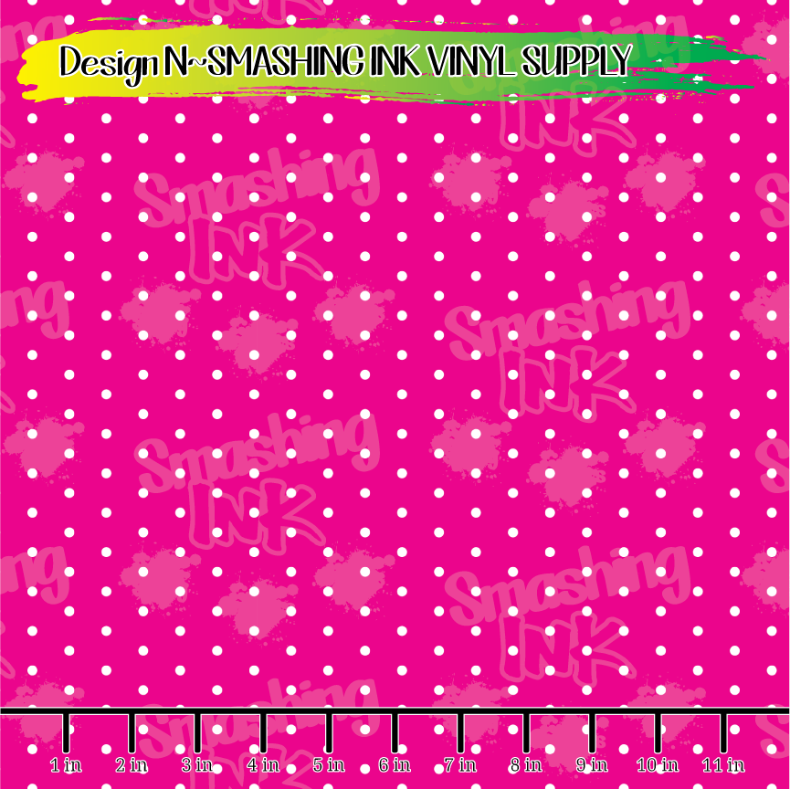 Pink White Dots ★ Pattern Vinyl | Faux Leather | Sublimation (TAT 3 BUS DAYS)