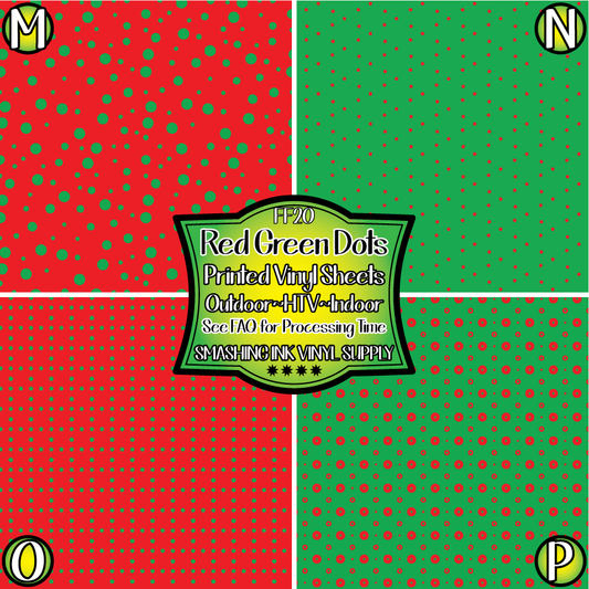 Red Green Polka Dot ★ Laser Safe Adhesive Film (TAT 3 BUS DAYS)