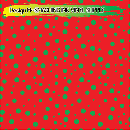 Red Green Polka Dot ★ Laser Safe Adhesive Film (TAT 3 BUS DAYS)