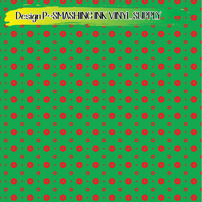 Red Green Polka Dot ★ Laser Safe Adhesive Film (TAT 3 BUS DAYS)