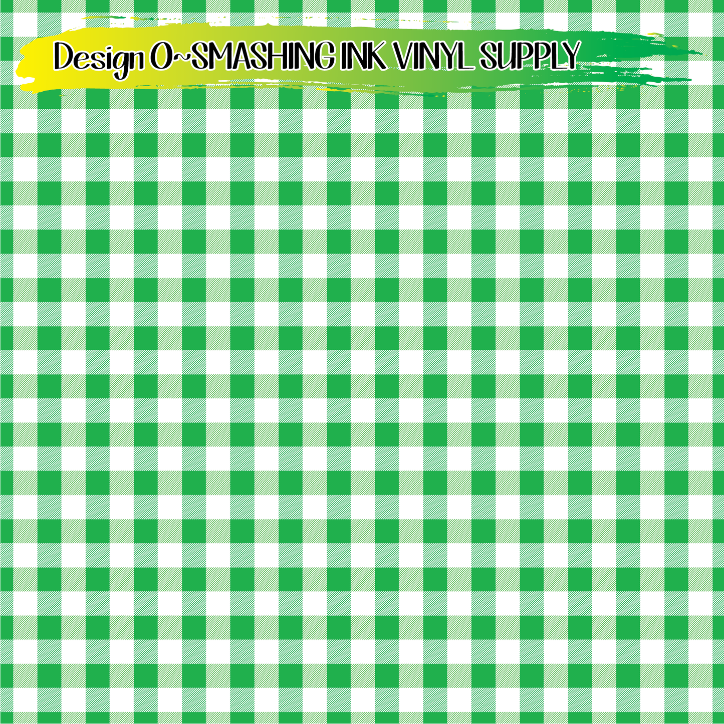 Green White Gingham ★ Pattern Vinyl | Faux Leather | Sublimation (TAT 3 BUS DAYS)