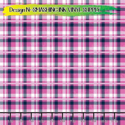 Navy Pink Plaid ★ Laser Safe Adhesive Film (TAT 3 BUS DAYS)