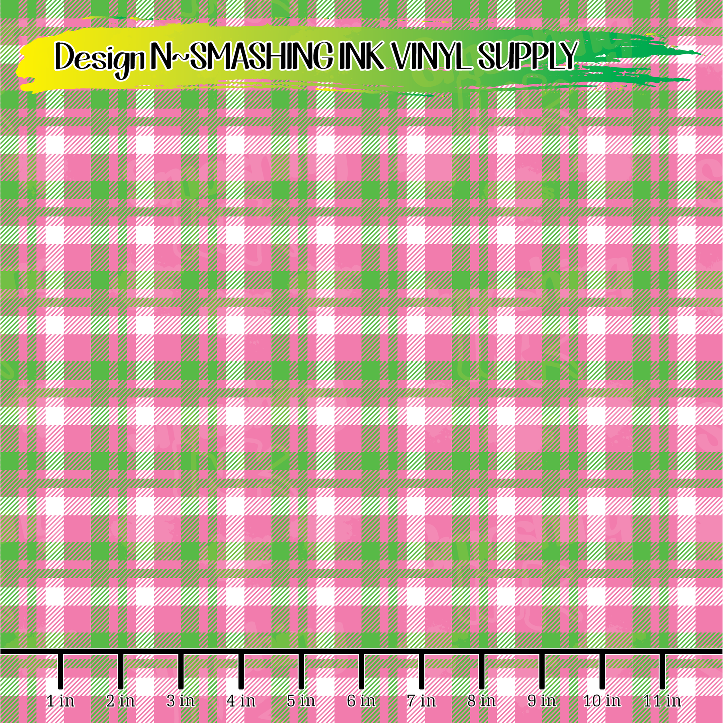 Pink Lime Plaid ★ Pattern Vinyl | Faux Leather | Sublimation (TAT 3 BUS DAYS)