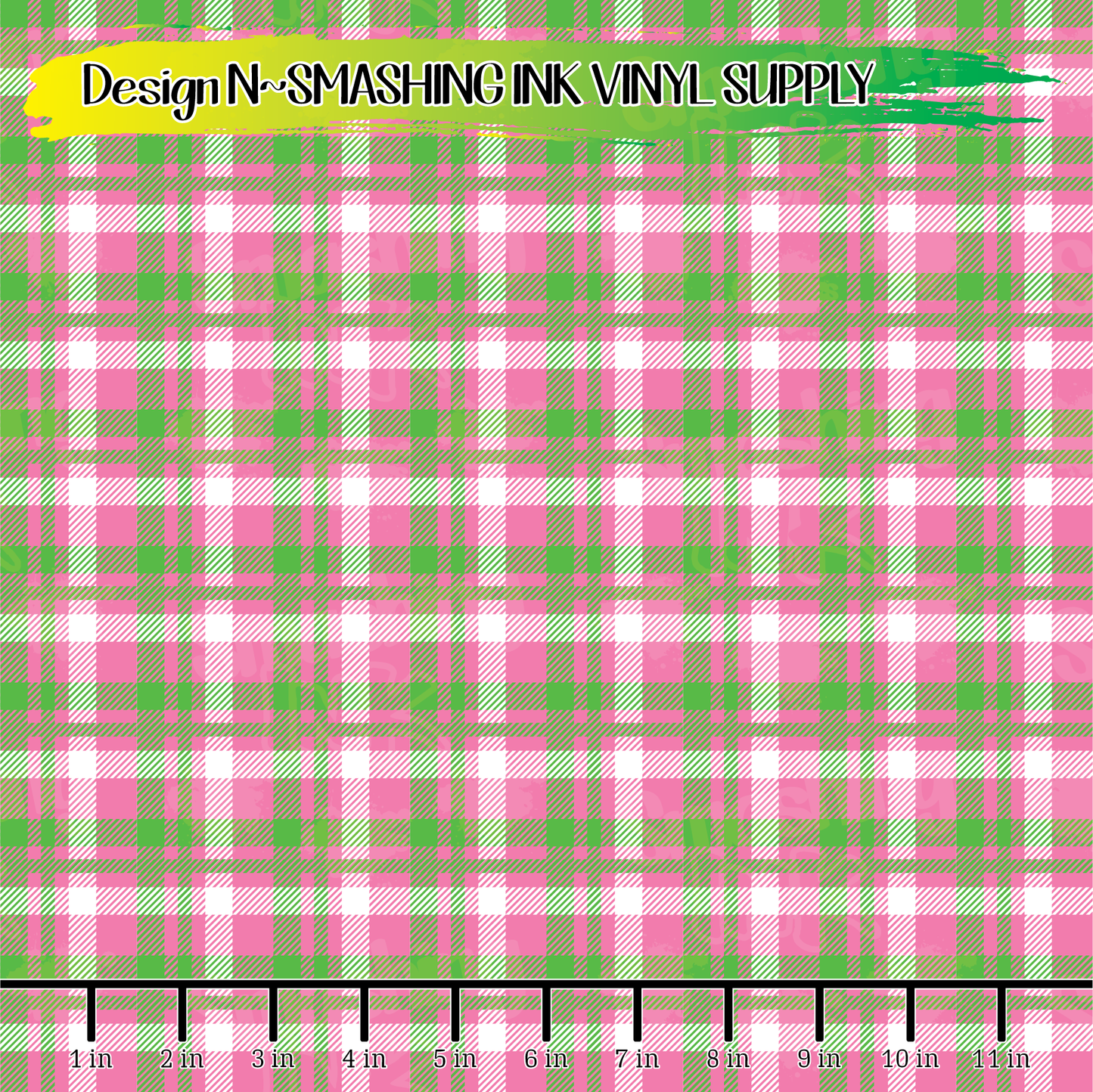 Pink Lime Plaid ★ Laser Safe Adhesive Film (TAT 3 BUS DAYS)