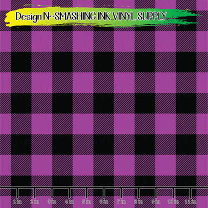 Purple Pink Buffalo Plaid ★ Pattern Vinyl | Faux Leather | Sublimation (TAT 3 BUS DAYS)