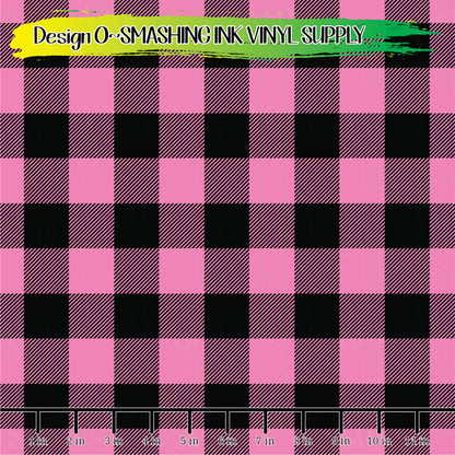 Purple Pink Buffalo Plaid ★ Pattern Vinyl | Faux Leather | Sublimation (TAT 3 BUS DAYS)