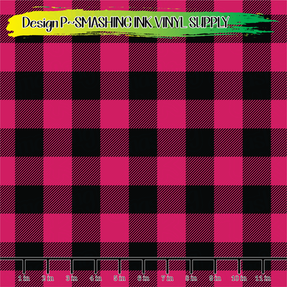 Purple Pink Buffalo Plaid ★ Pattern Vinyl | Faux Leather | Sublimation (TAT 3 BUS DAYS)