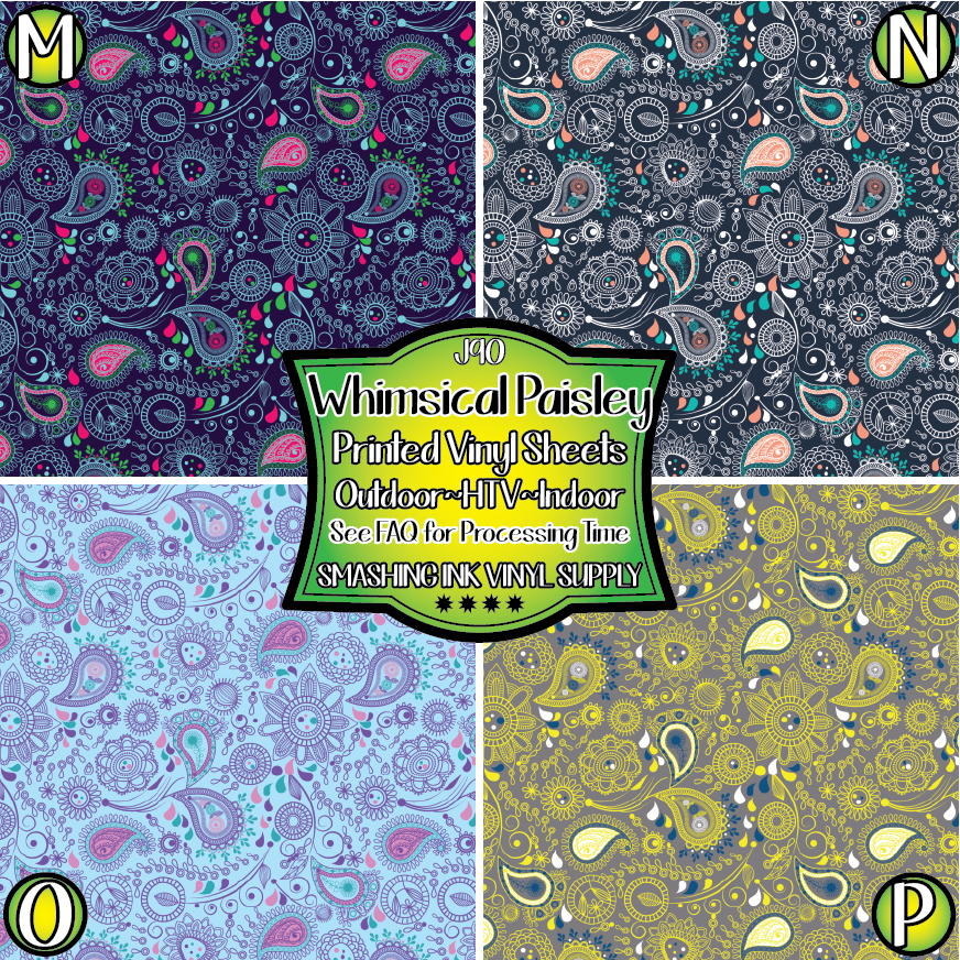 Whimsical Paisley ★ Laser Safe Adhesive Film (TAT 3 BUS DAYS)