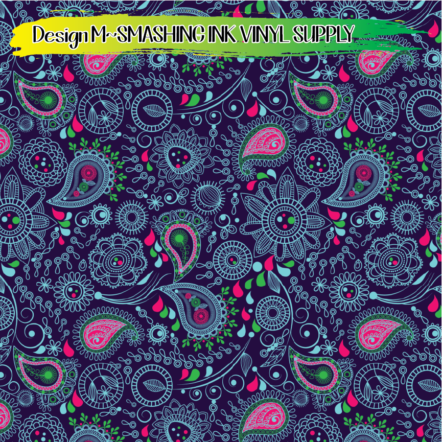Whimsical Paisley ★ Pattern Vinyl | Faux Leather | Sublimation (TAT 3 BUS DAYS)
