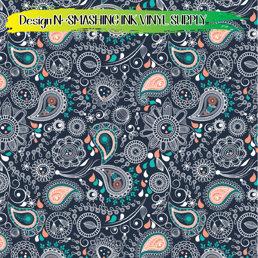 Whimsical Paisley ★ Laser Safe Adhesive Film (TAT 3 BUS DAYS)