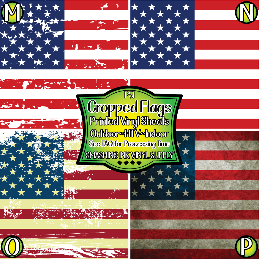 Cropped American Flag ★ Laser Safe Adhesive Film (TAT 3 BUS DAYS)