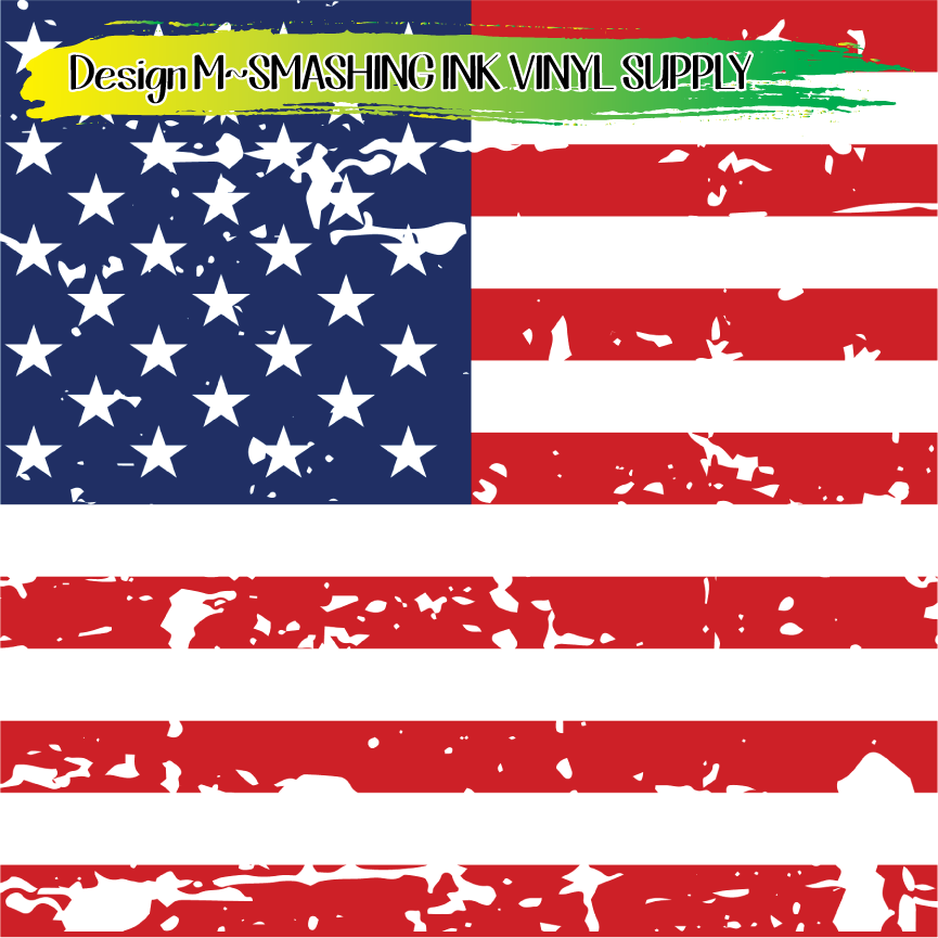 Cropped American Flag ★ Pattern Vinyl | Faux Leather | Sublimation (TAT 3 BUS DAYS)