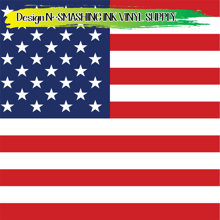 Cropped American Flag ★ Laser Safe Adhesive Film (TAT 3 BUS DAYS)