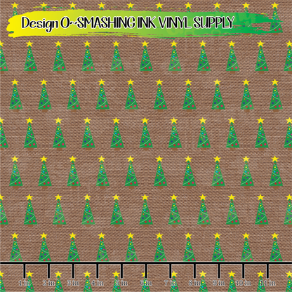 Gingerbread Man & Trees ★ Pattern Vinyl | Faux Leather | Sublimation (TAT 3 BUS DAYS)