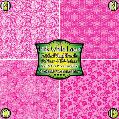 Pink White Lace ★ Laser Safe Adhesive Film (TAT 3 BUS DAYS)
