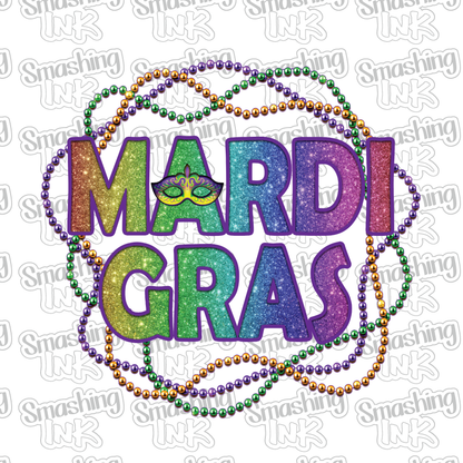 Mardi Gras Beads - Heat Transfer | DTF | Sublimation (TAT 3 BUS DAYS) [4M-7HTV]