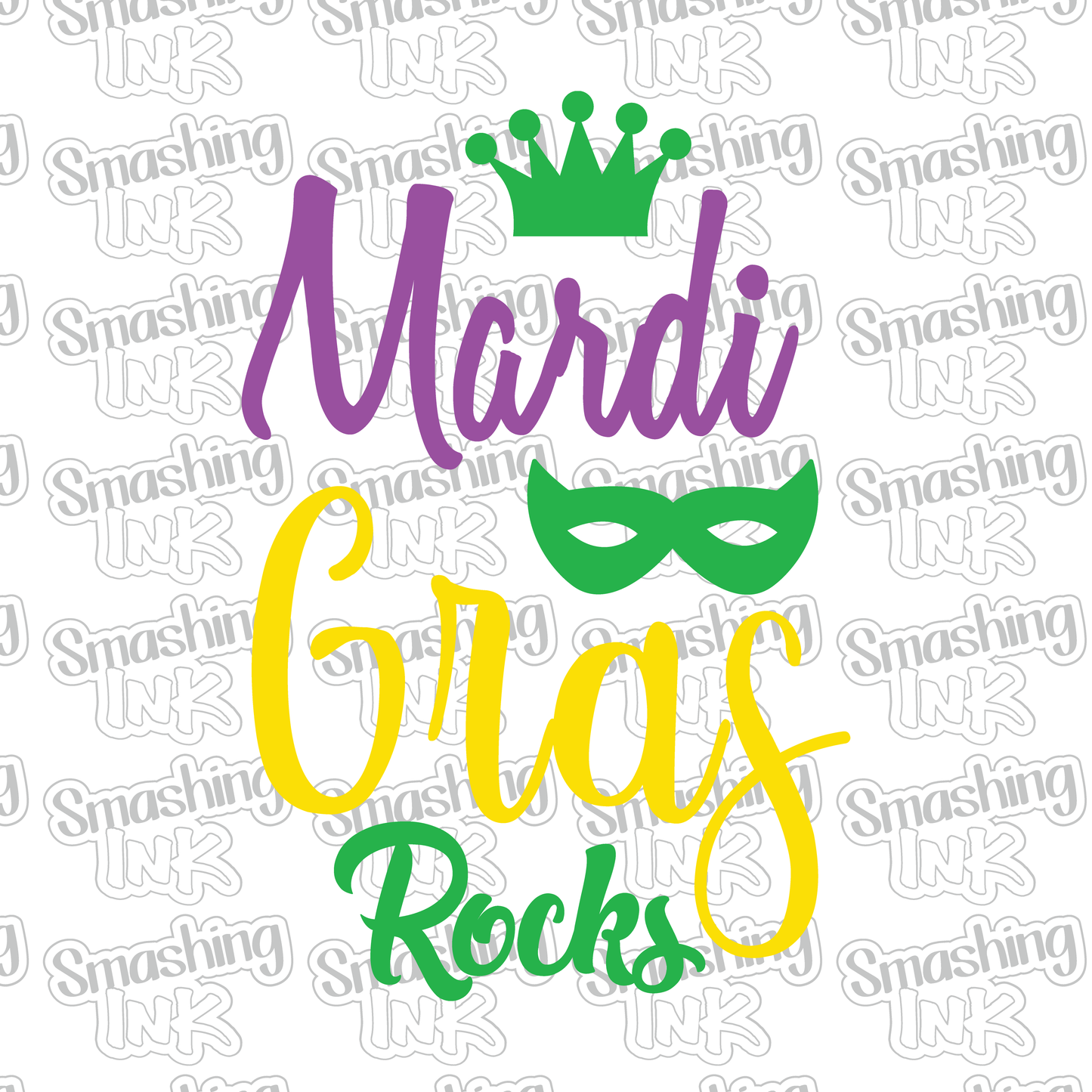 Mardi Gras Rocks - Heat Transfer | DTF | Sublimation (TAT 3 BUS DAYS) [4M-4HTV]