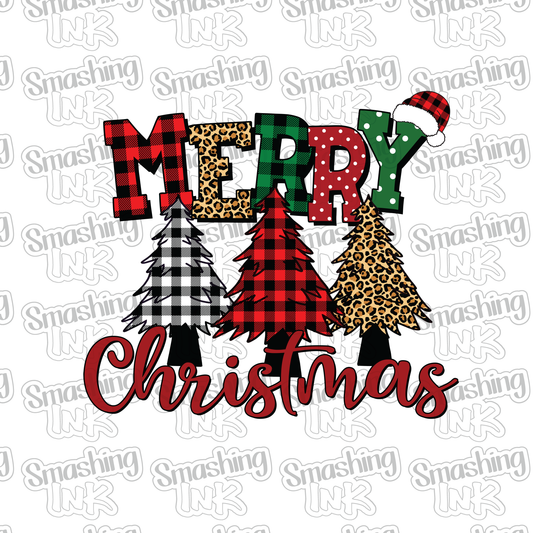 Merry Christmas Trees - Heat Transfer | DTF | Sublimation (TAT 3 BUS DAYS) [4G-21HTV]