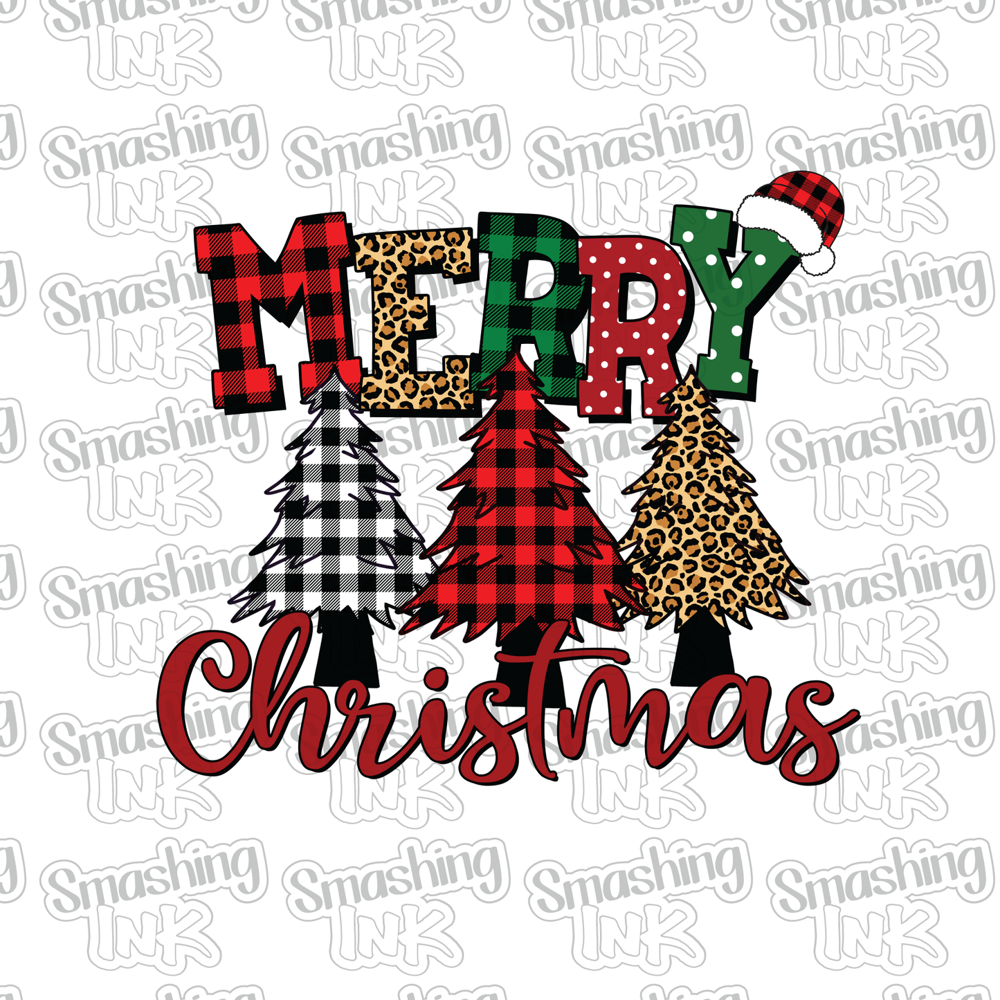 Merry Christmas Trees - Heat Transfer | DTF | Sublimation (TAT 3 BUS DAYS) [4G-21HTV]