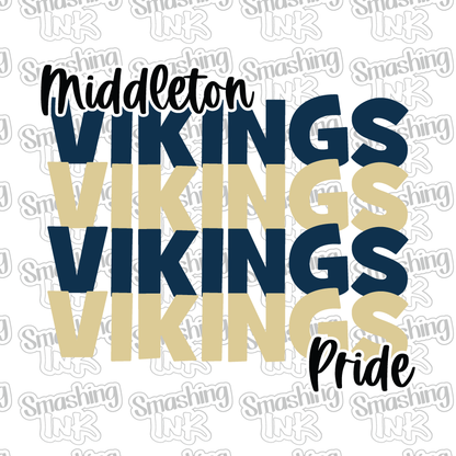 Middleton Vikings Pride - Heat Transfer | DTF | Sublimation (TAT 3 BUS DAYS) [11H-5HTV]
