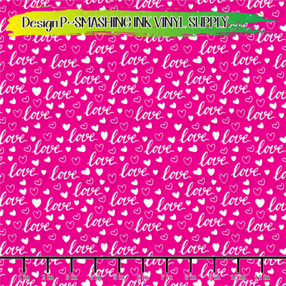 Love Hearts ★ Pattern Vinyl | Faux Leather | Sublimation (TAT 3 BUS DAYS)