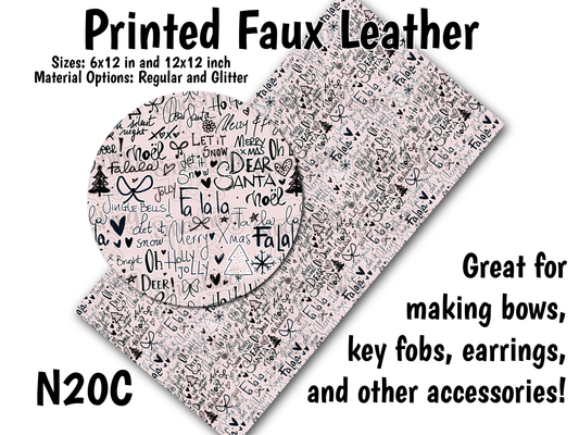 Christmas Wording - Faux Leather Sheet (SHIPS IN 3 BUS DAYS)