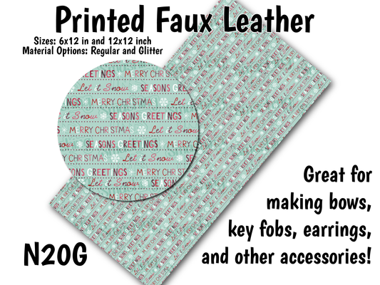 Christmas Wording - Faux Leather Sheet (SHIPS IN 3 BUS DAYS)