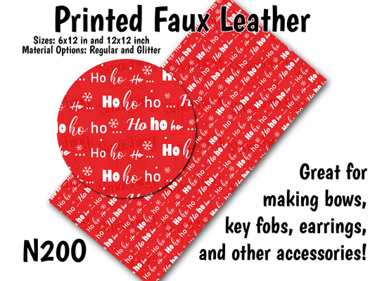 Ho Ho Ho - Faux Leather Sheet (SHIPS IN 3 BUS DAYS)