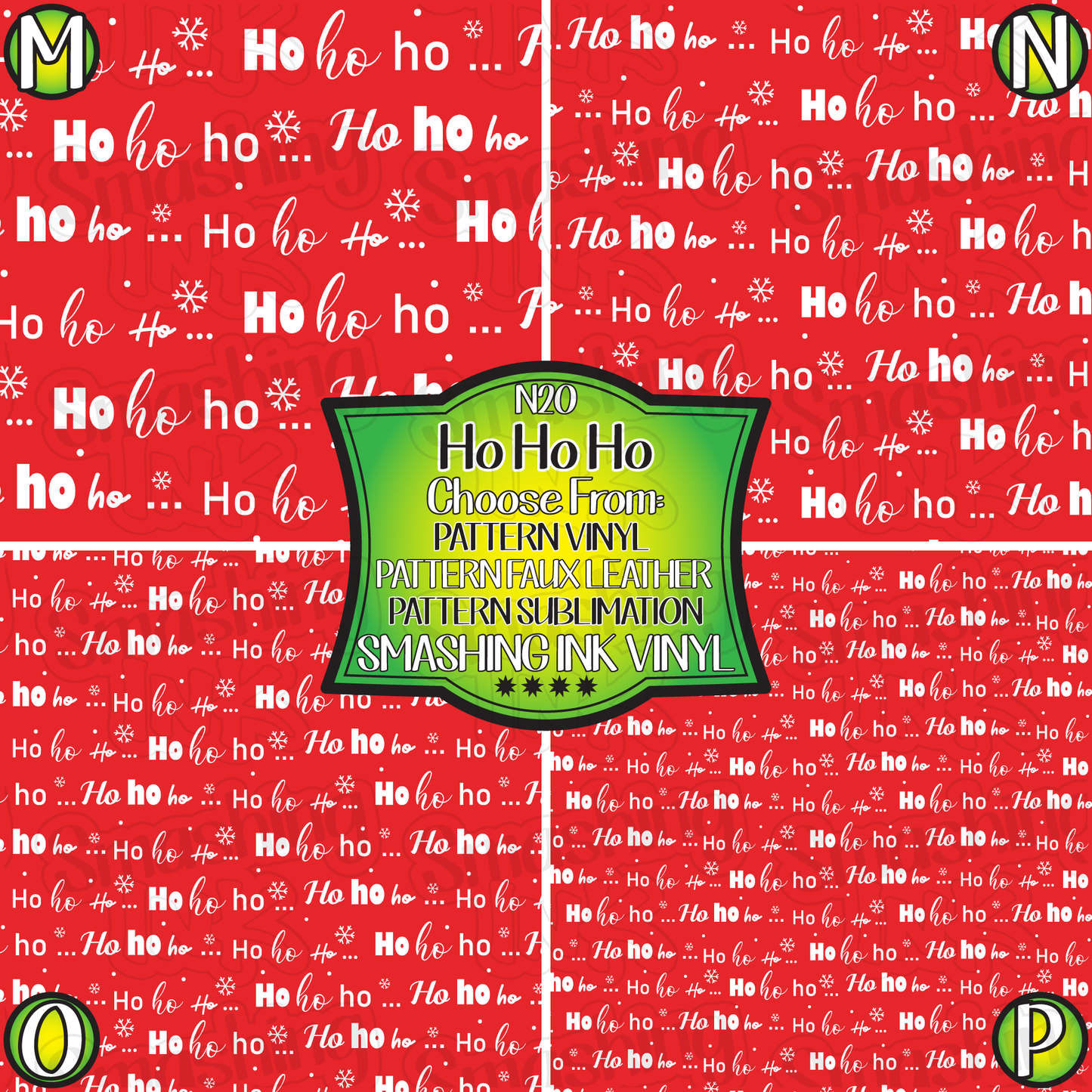 Ho Ho Ho ★ Pattern Vinyl | Faux Leather | Sublimation (TAT 3 BUS DAYS)