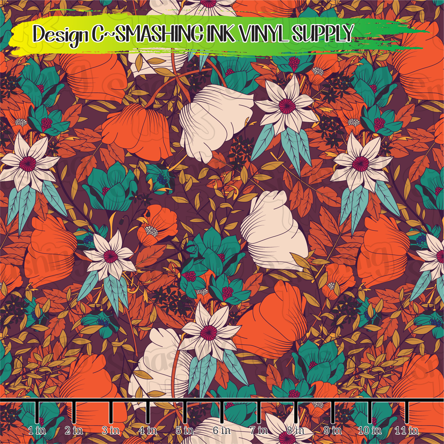 Wild Flowers ★ Pattern Vinyl | Faux Leather | Sublimation (TAT 3 BUS DAYS)
