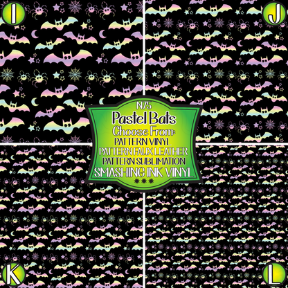 Pastel Bats ★ Pattern Vinyl | Faux Leather | Sublimation (TAT 3 BUS DAYS)