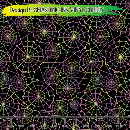 Pastel Spider Webs ★ Pattern Vinyl | Faux Leather | Sublimation (TAT 3 BUS DAYS)