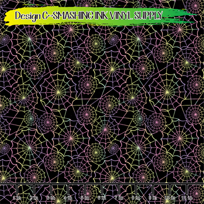 Pastel Spider Webs ★ Pattern Vinyl | Faux Leather | Sublimation (TAT 3 BUS DAYS)