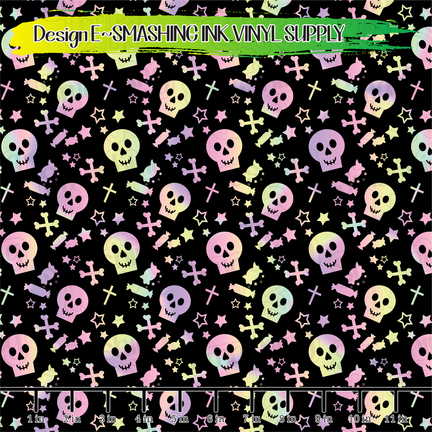 Pastel Skeletons ★ Pattern Vinyl | Faux Leather | Sublimation (TAT 3 BUS DAYS)