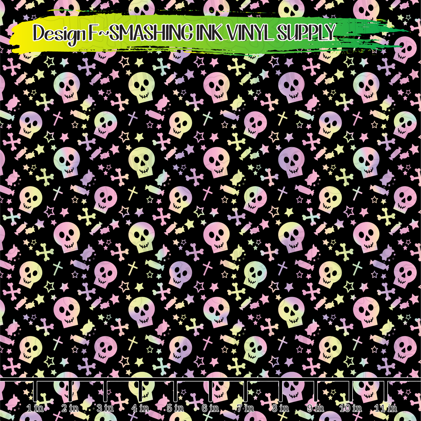 Pastel Skeletons ★ Pattern Vinyl | Faux Leather | Sublimation (TAT 3 BUS DAYS)