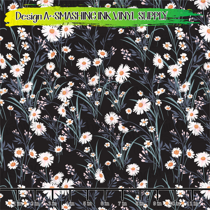 Daisy Patterns - Pattern Vinyl | Faux Leather | Sublimation (TAT 3 BUS DAYS)